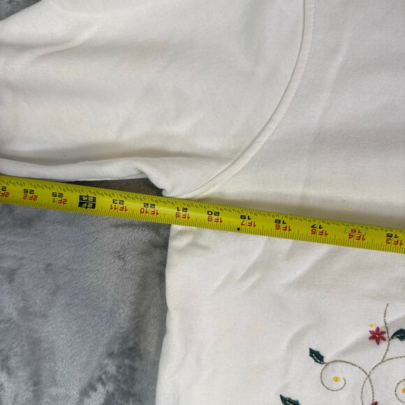 VTG Shenanigans embroidered floral cottagecore button up sweatshirt womens L - Picture 8 of 9